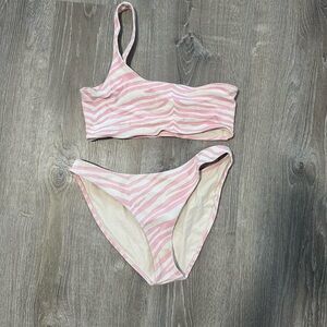 Triangl Swimwear Pink and Cream Bikini
